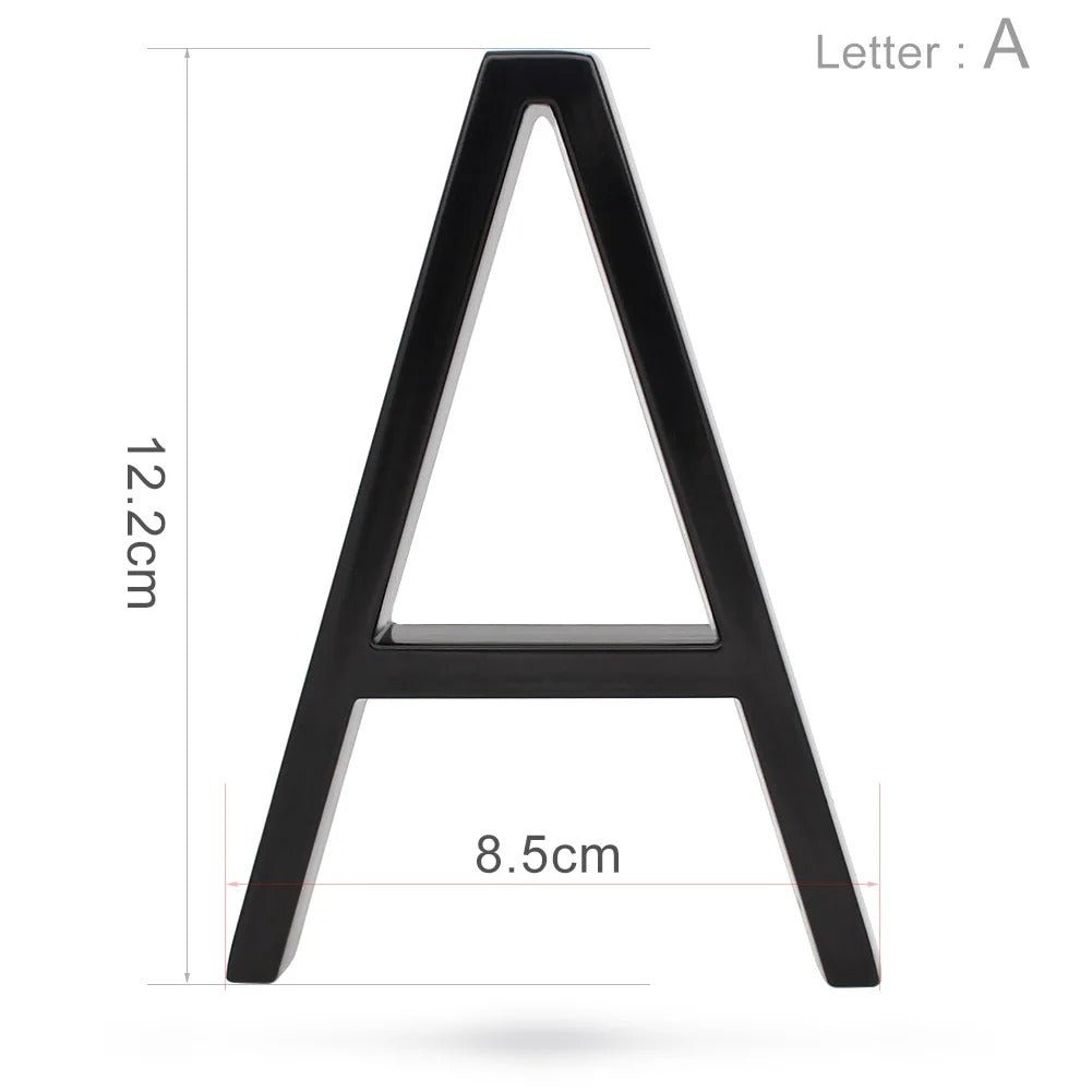 Huisnummerbordje Aluminium - Huisnummer bord zwart - Met ABC 12,5cm - Act Design Shop