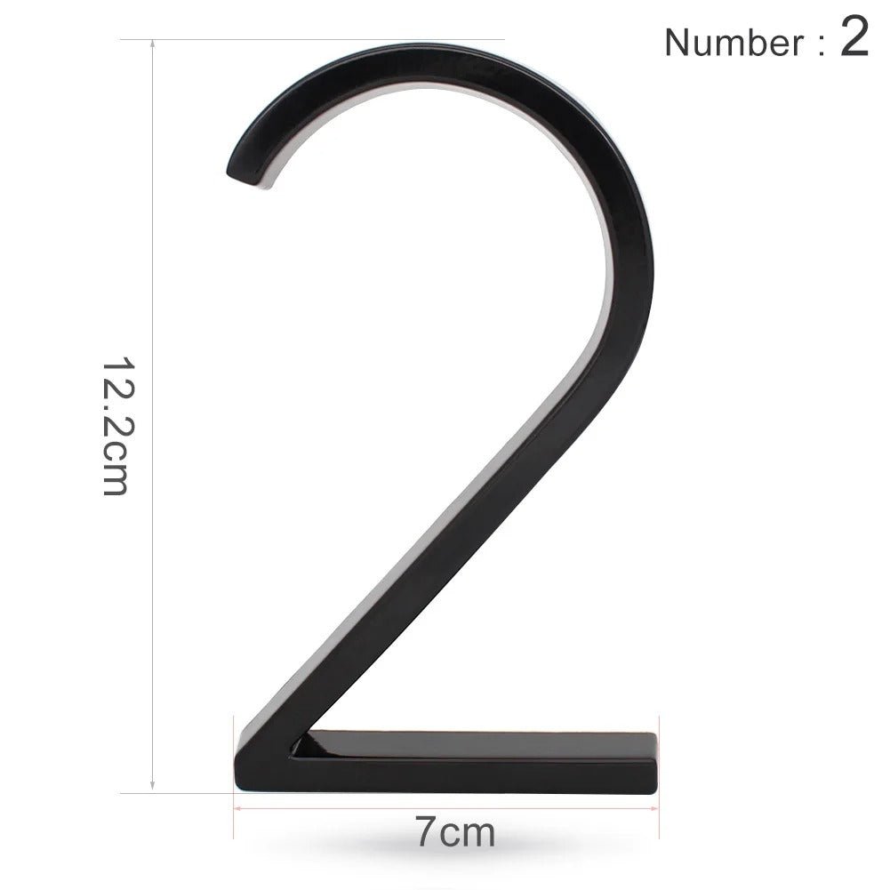Huisnummerbordje Aluminium - Huisnummer bord zwart - Met ABC 12,5cm - Act Design Shop