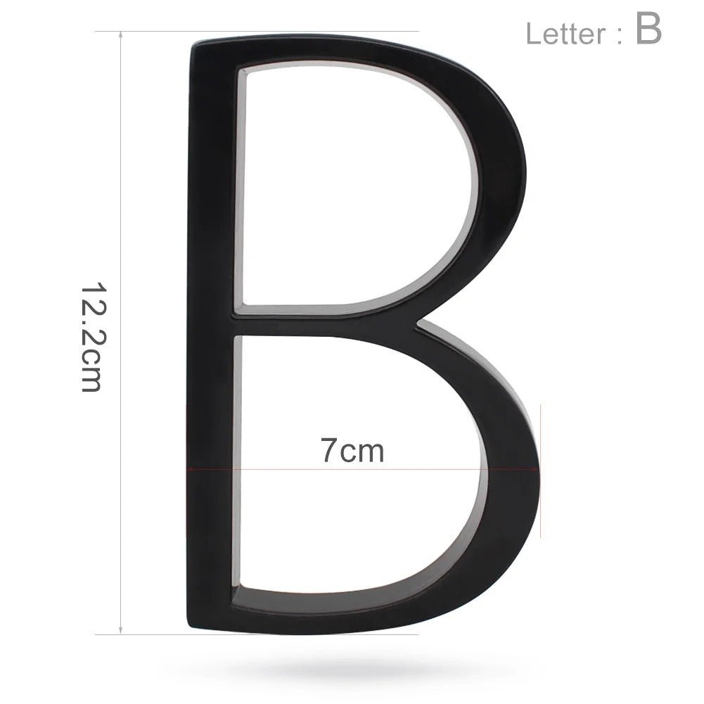 Huisnummerbordje Aluminium - Huisnummer bord zwart - Met ABC 12,5cm - Act Design Shop