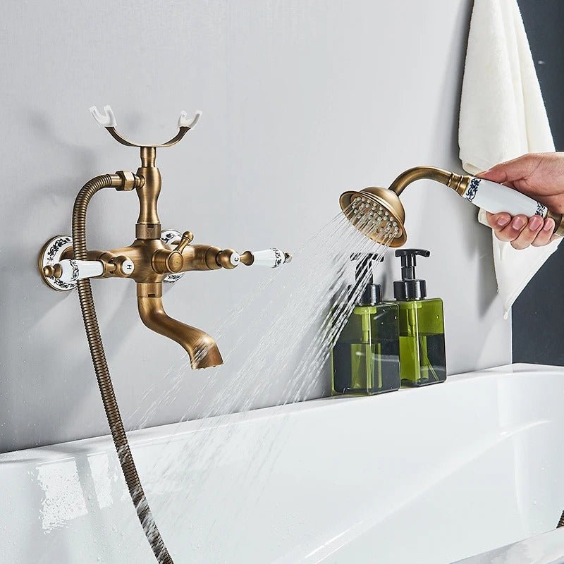 Klassieke Badmengkraan met Handdouche - Messing - Act Design Shop
