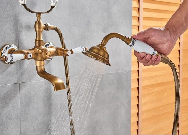 Klassieke Badmengkraan met Handdouche - Messing - Act Design Shop