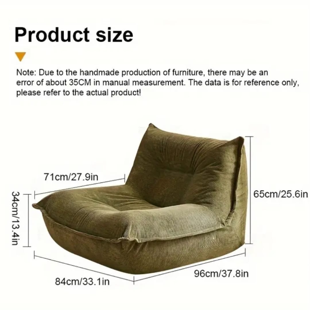 Luxurious Olive Green Corduroy Lounge Chair - Act Design Shop
