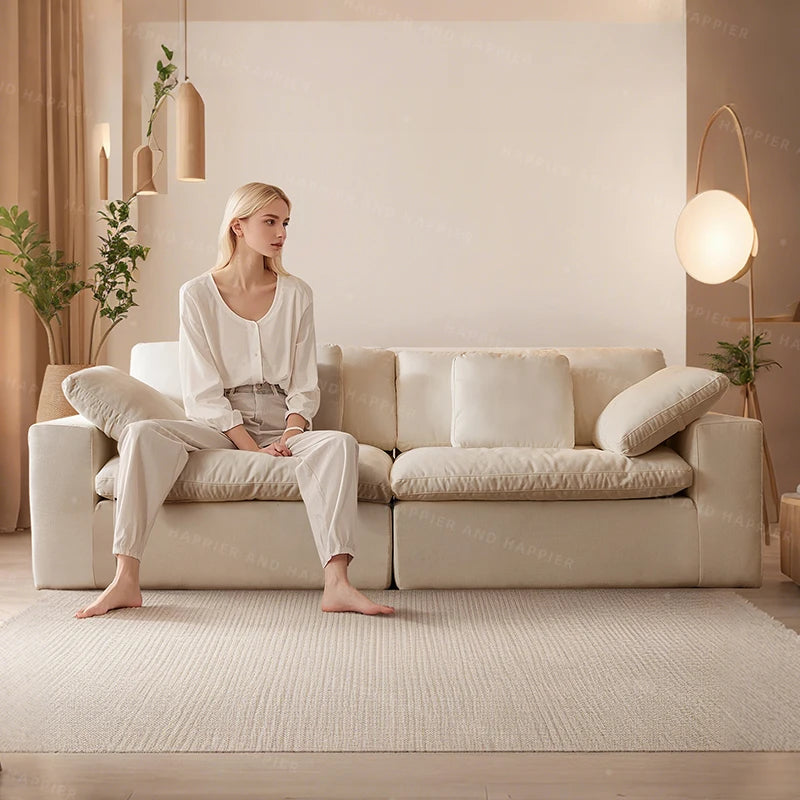 Cloud Comfort Modular Sofa - Modern white flannel