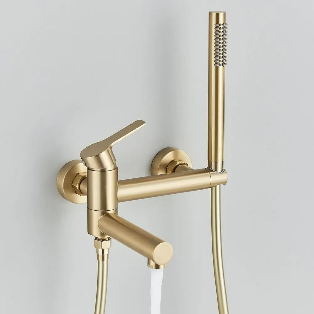 Moderne Badmengkraan met Handdouche - Messing