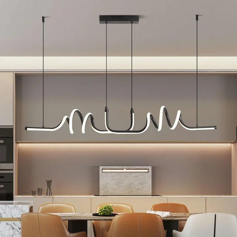 Modern Black LED Pendant Light – Minimalist Design for Dining Room and Living Room