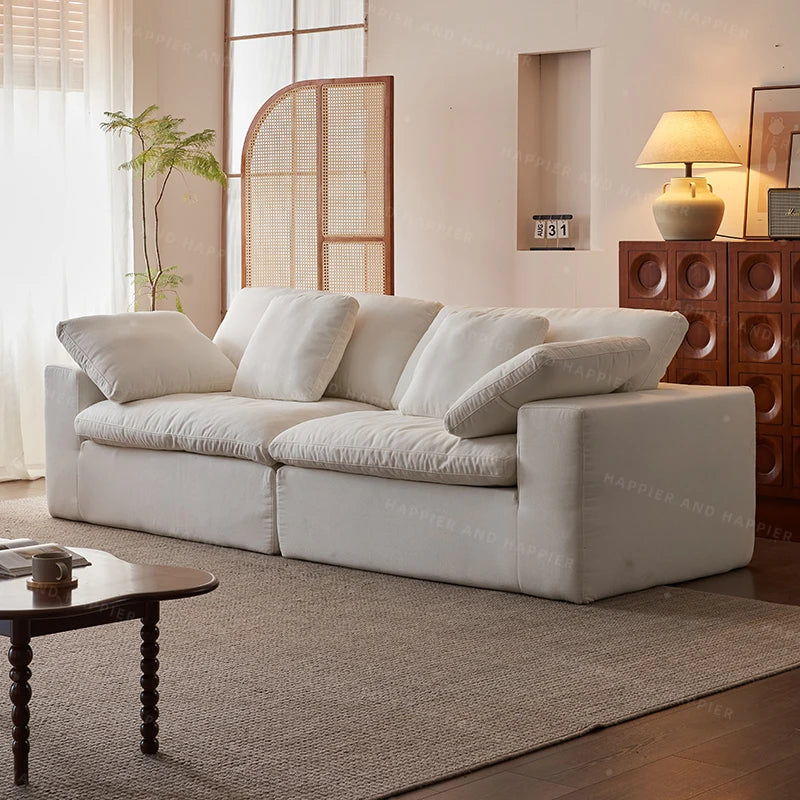 Cloud Comfort Modular Sofa - Modern white flannel