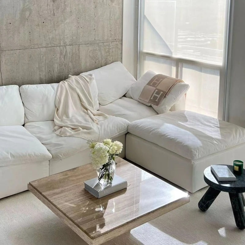 Cloud Comfort Modular Sofa - Modern white flannel