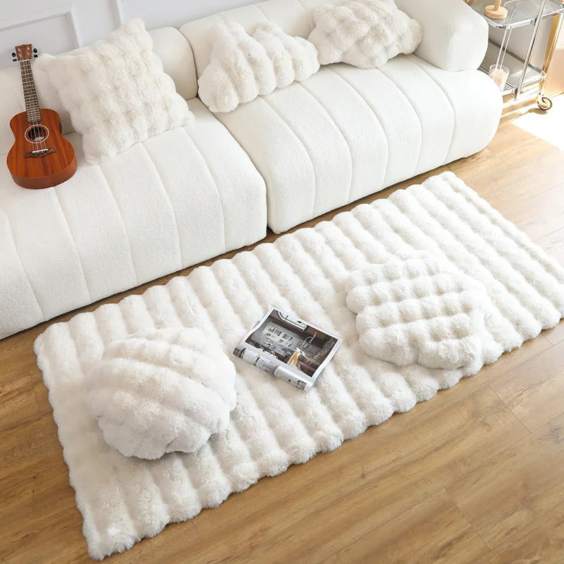 Luxury Faux Rabbit Fur Rectangular Rug