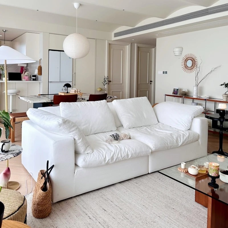 Cloud Comfort Modular Sofa - Modern white flannel