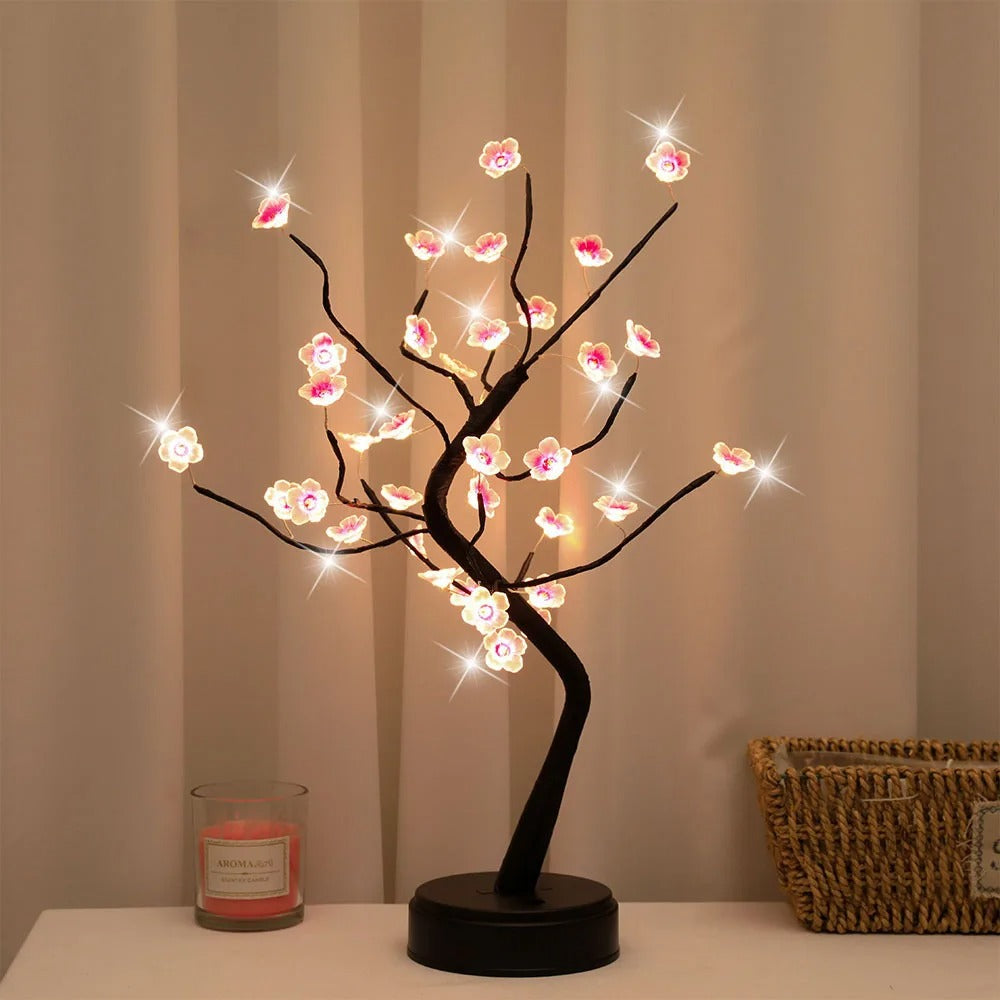 Kersenbloesem LED Nachtlamp met USB-stekker