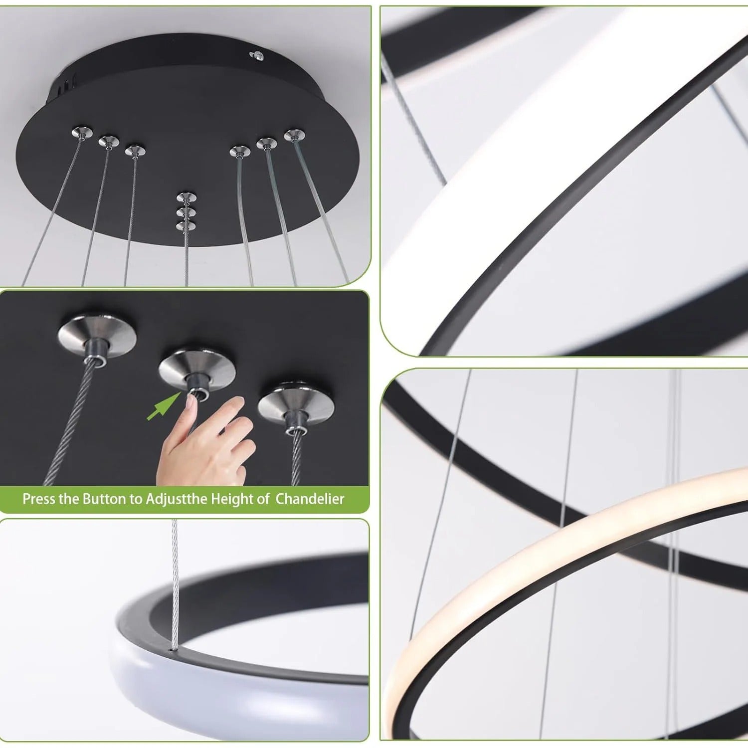 3 Rings Modern Led Ceiling Chandelier