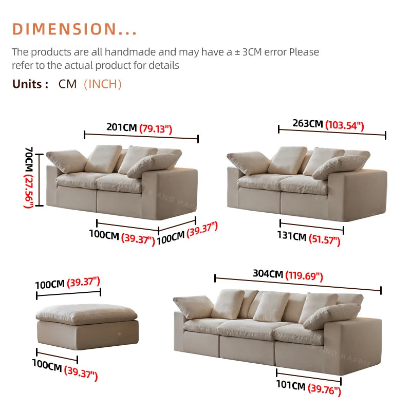 Cloud Comfort Modular Sofa - Modern white flannel