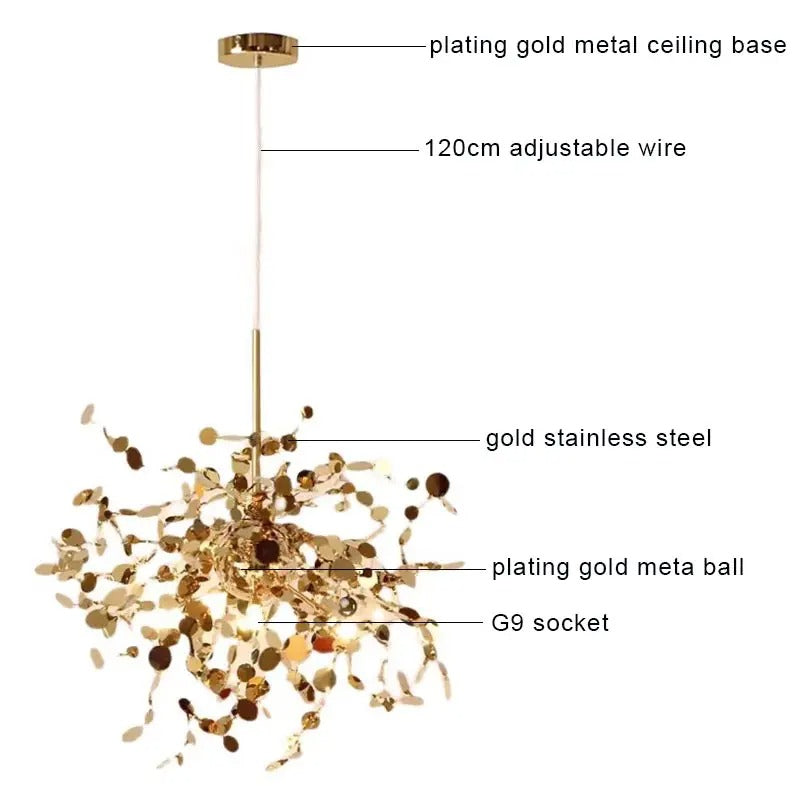 Modern LED Chandelier – Metal – 45x45cm