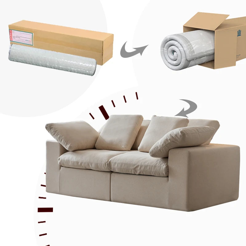 Cloud Comfort Modular Sofa - Modern white flannel