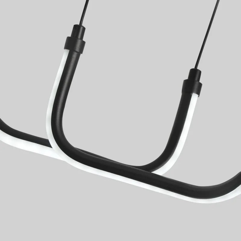 Modern Black LED Pendant Light – Minimalist Design for Dining Room and Living Room