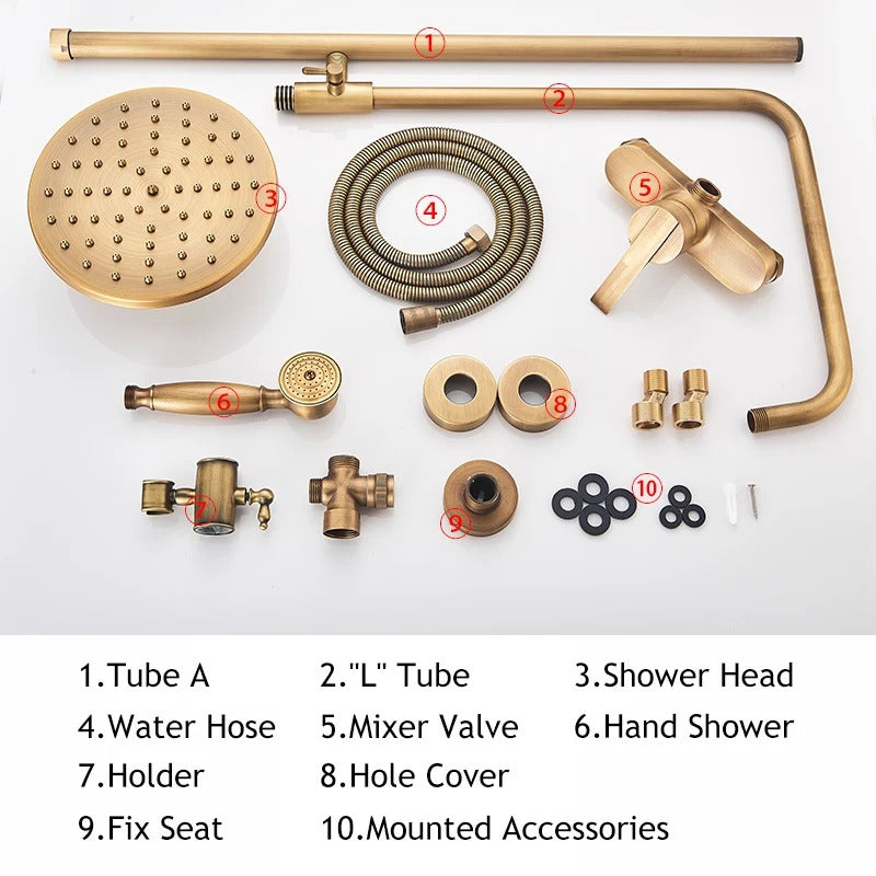 Regendusche Messing Duscharmatur – Thermostatisch Einstellbar