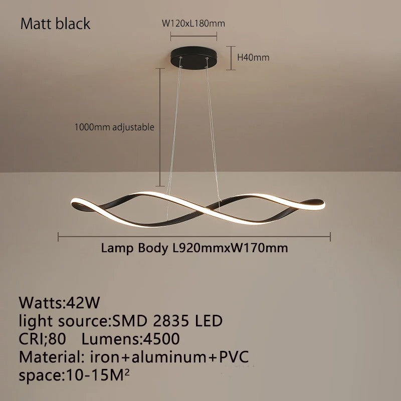 Curled Modern LED Pendant Light