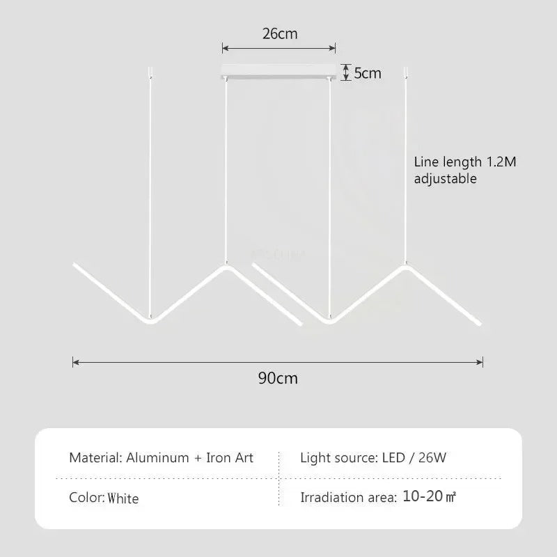Modern LED Pendant Light | 90cm Dual Arm Design