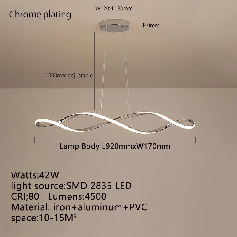 Curled Modern LED Pendant Light