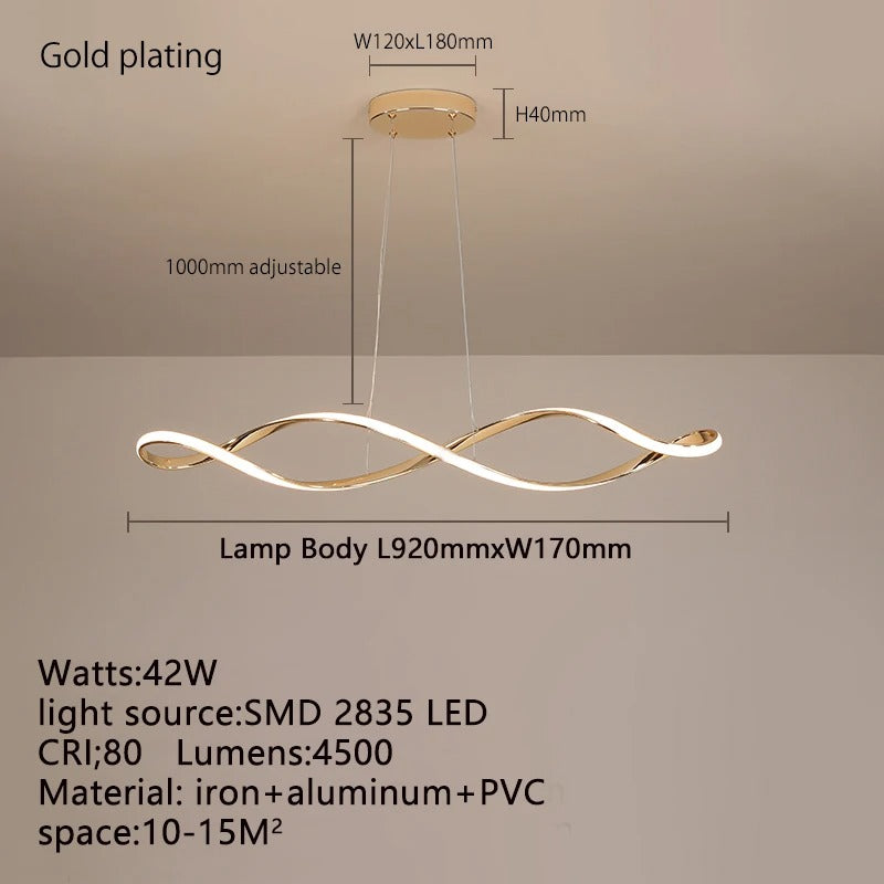Curled Modern LED Pendant Light