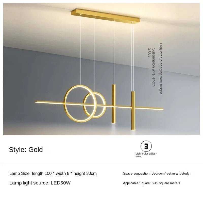 Modern LED Pendant Light – 100 cm Dining Table Lighting | Restaurant & Living Room Lamp - Act Design Shop