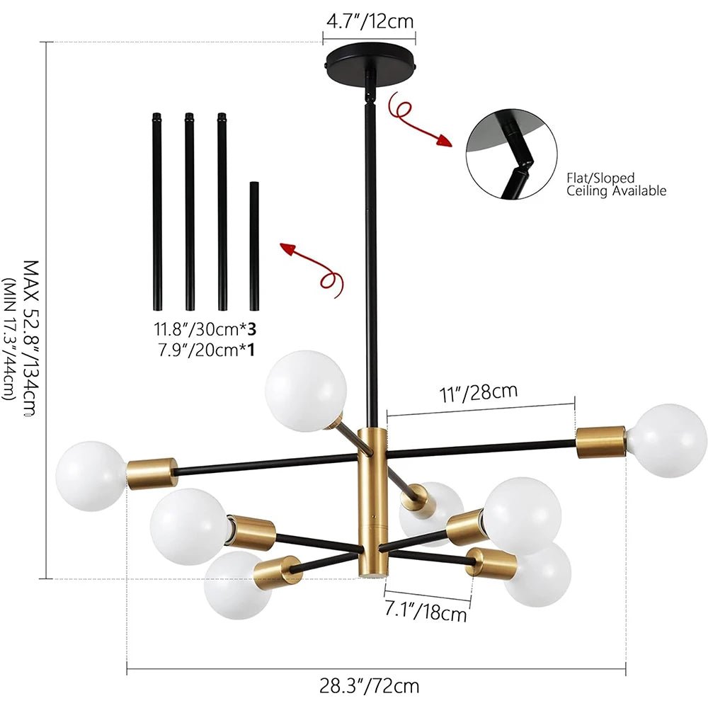 Modern Sputnik LED Chandelier – Pendant Lamp - Act Design Shop