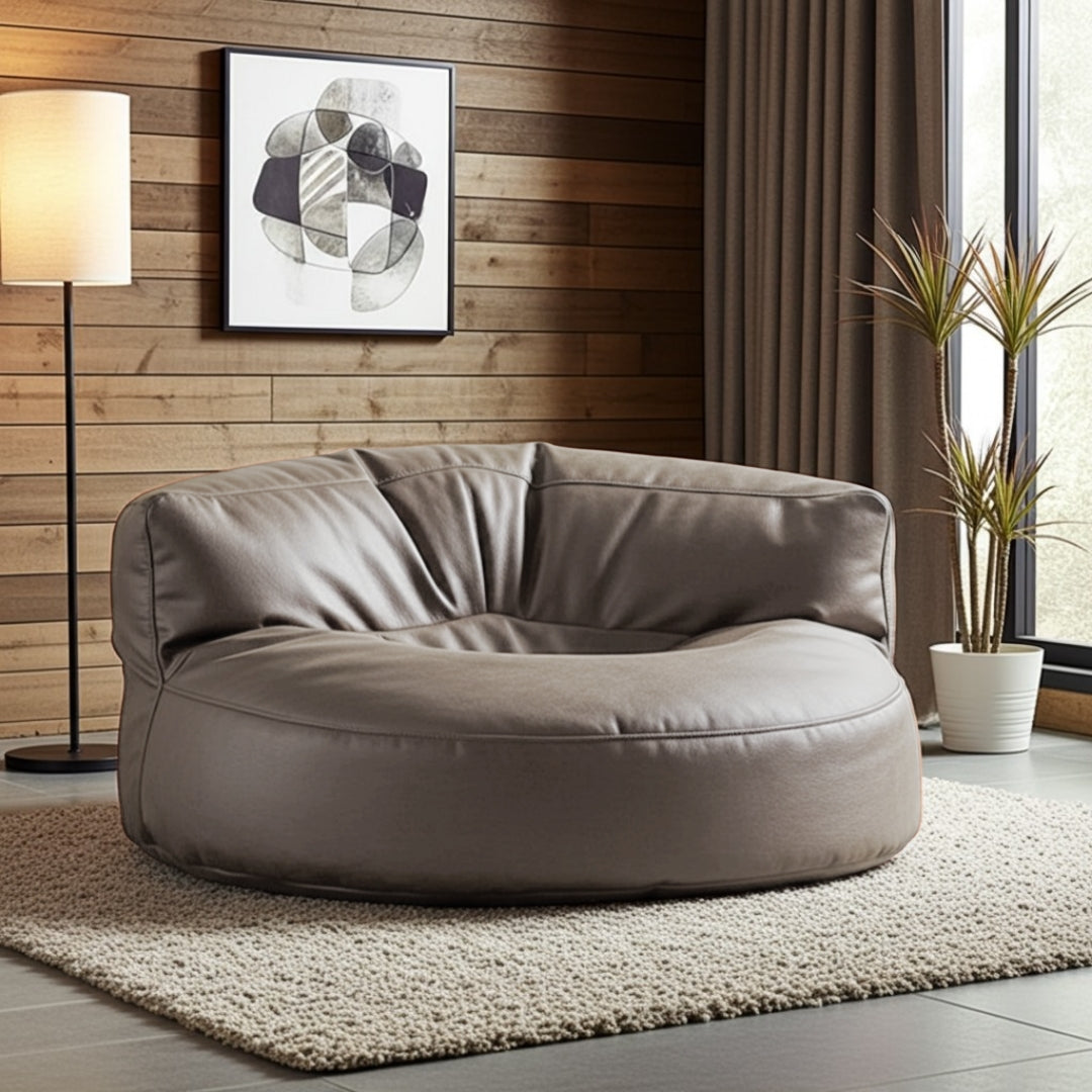 Wagrex – Loveseat Sitzsack Sessel Modern Rund Retro-Leder