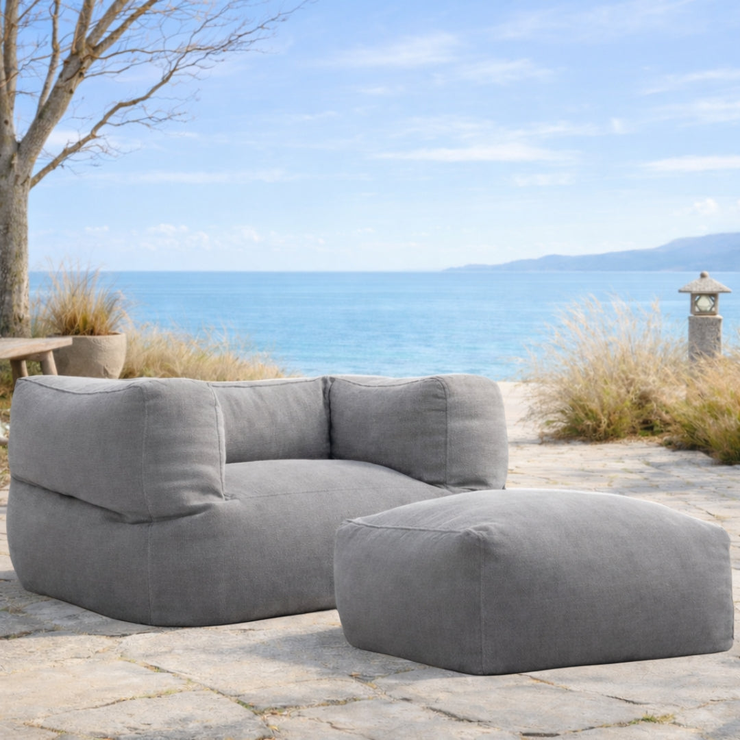 Wagrex - Chenille Garden Lounge Chair - Outdoor Beanbag for Patio