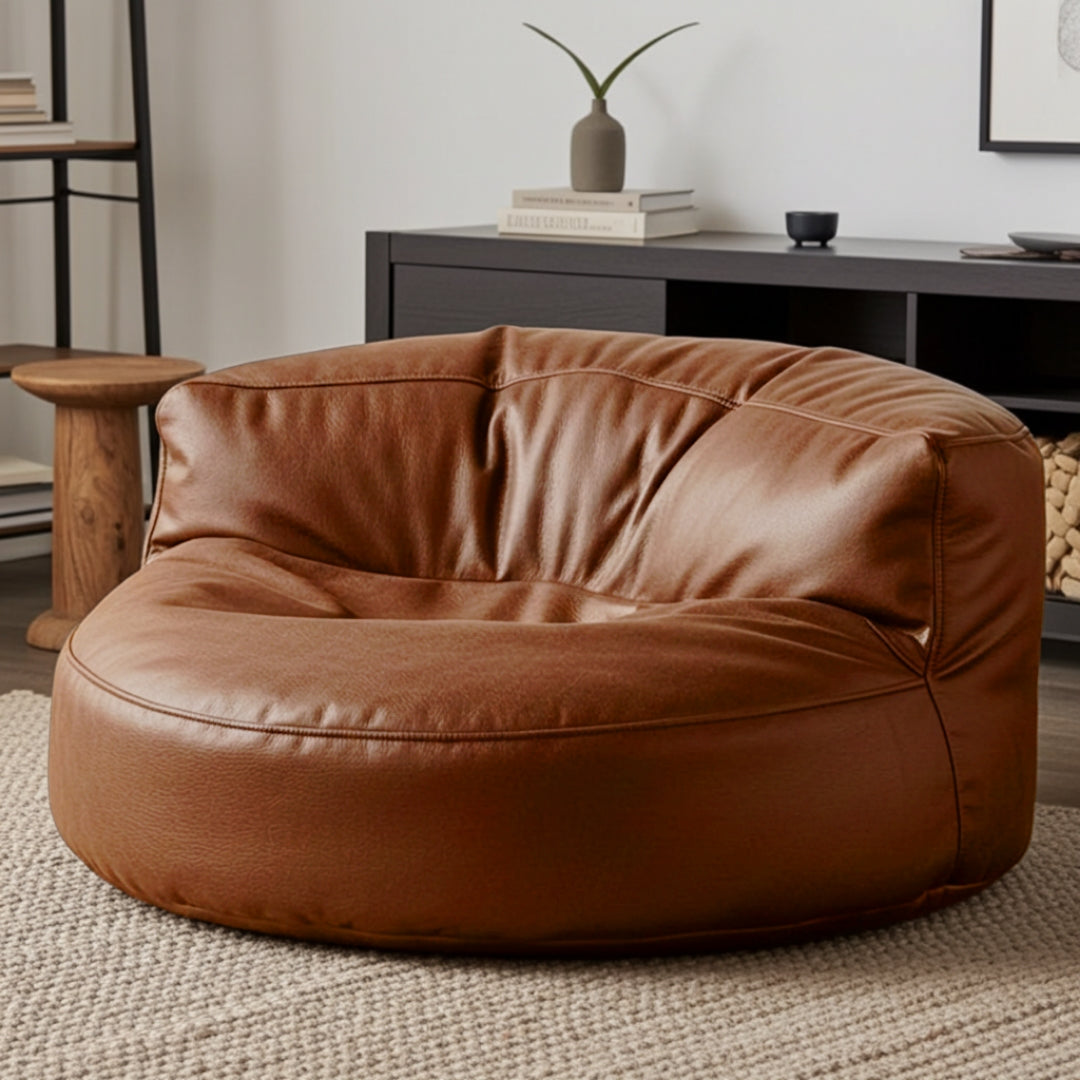 Wagrex – Loveseat Sitzsack Sessel Modern Rund Retro-Leder