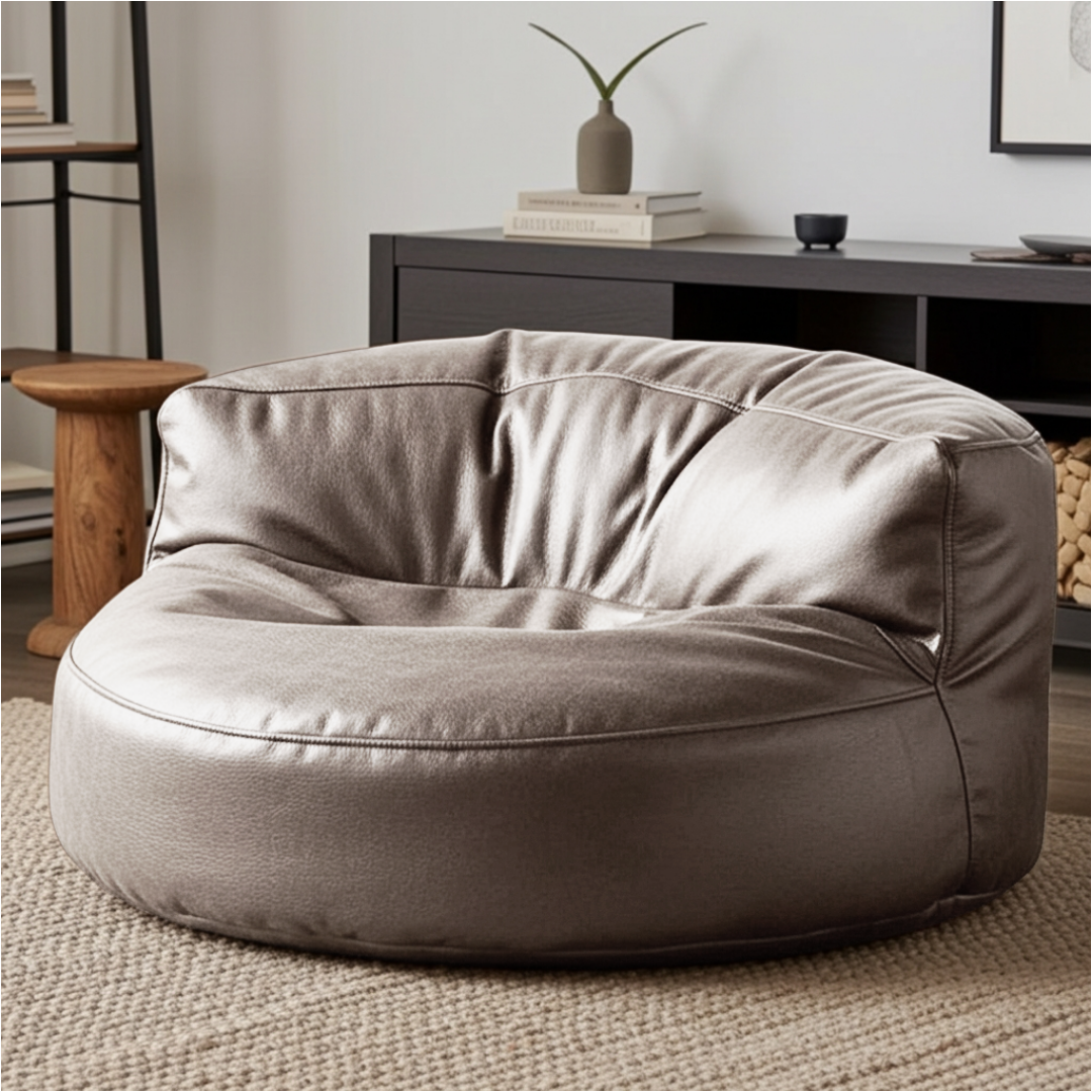 Wagrex – Loveseat Sitzsack Sessel Modern Rund Retro-Leder