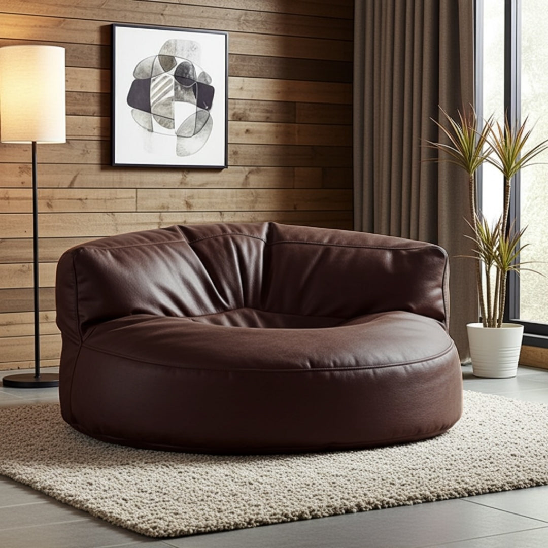 Wagrex – Loveseat Sitzsack Sessel Modern Rund Retro-Leder