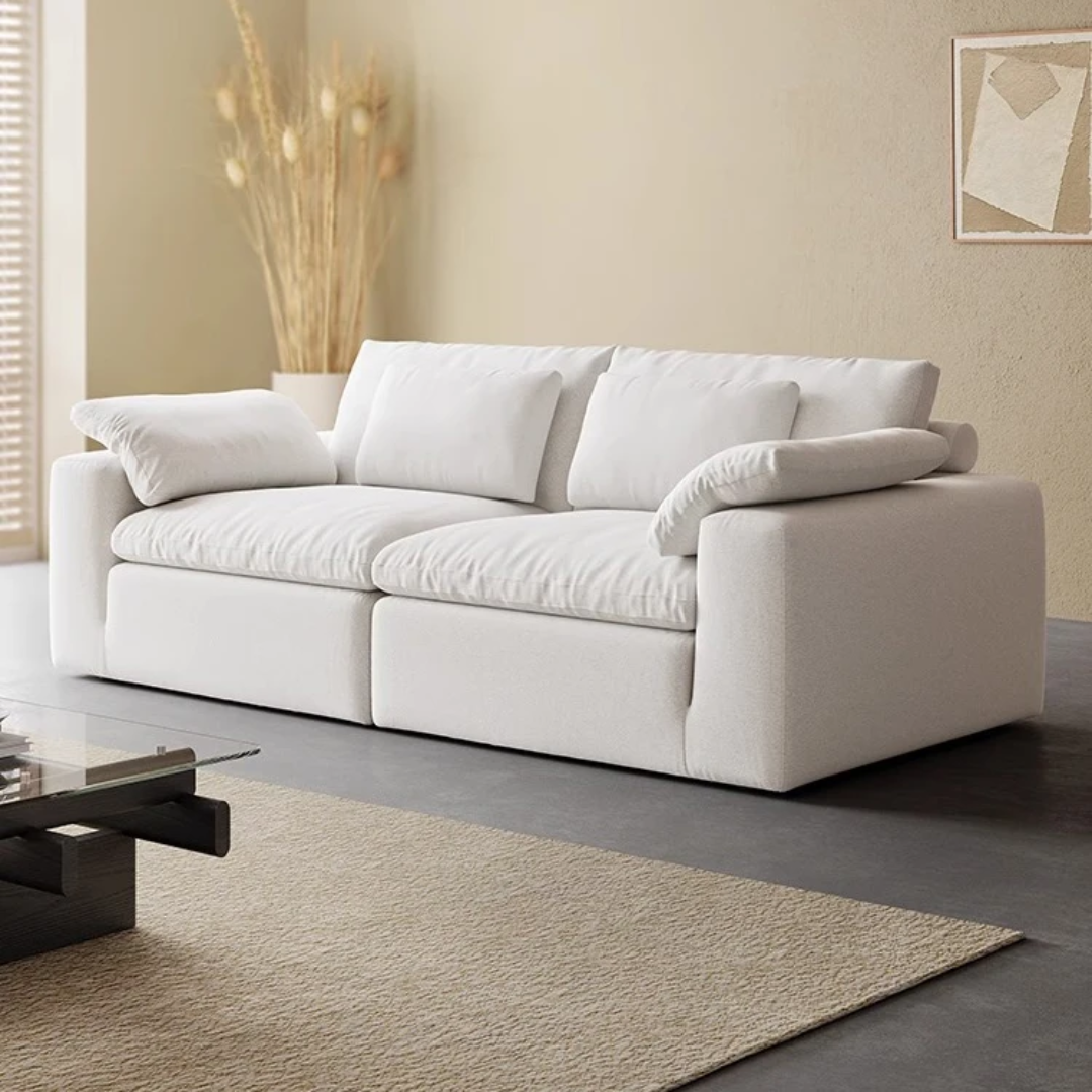 Cloud Comfort Modular Sofa - Modern white flannel