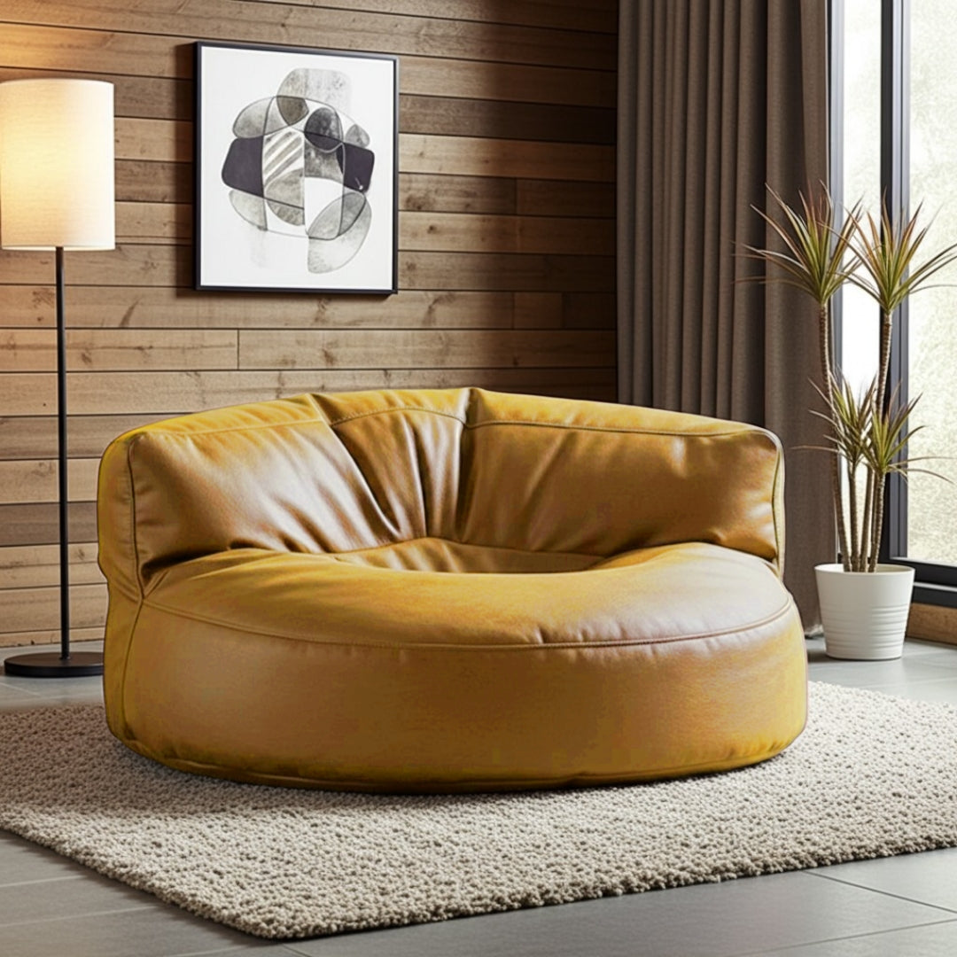 Wagrex – Loveseat Sitzsack Sessel Modern Rund Retro-Leder