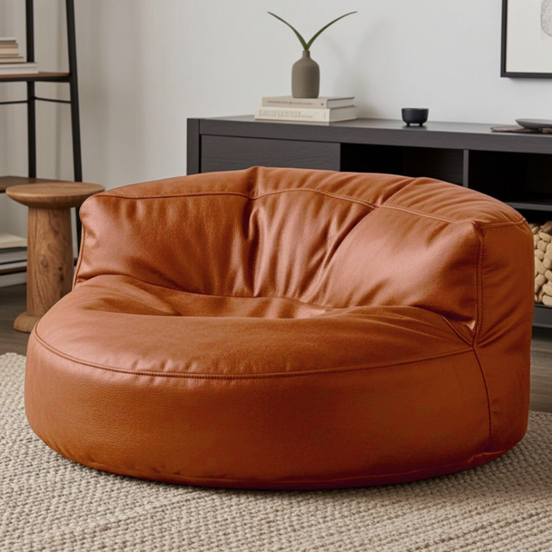 Wagrex – Loveseat Sitzsack Sessel Modern Rund Retro-Leder