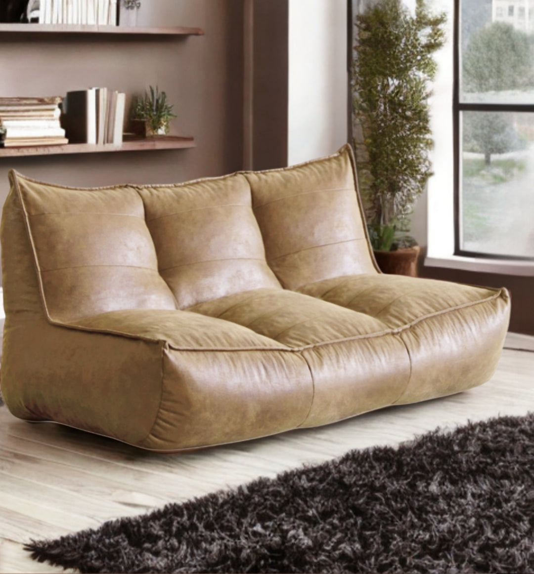 Wagrex - Couch Beanbag Rib Modern Retro-Leather