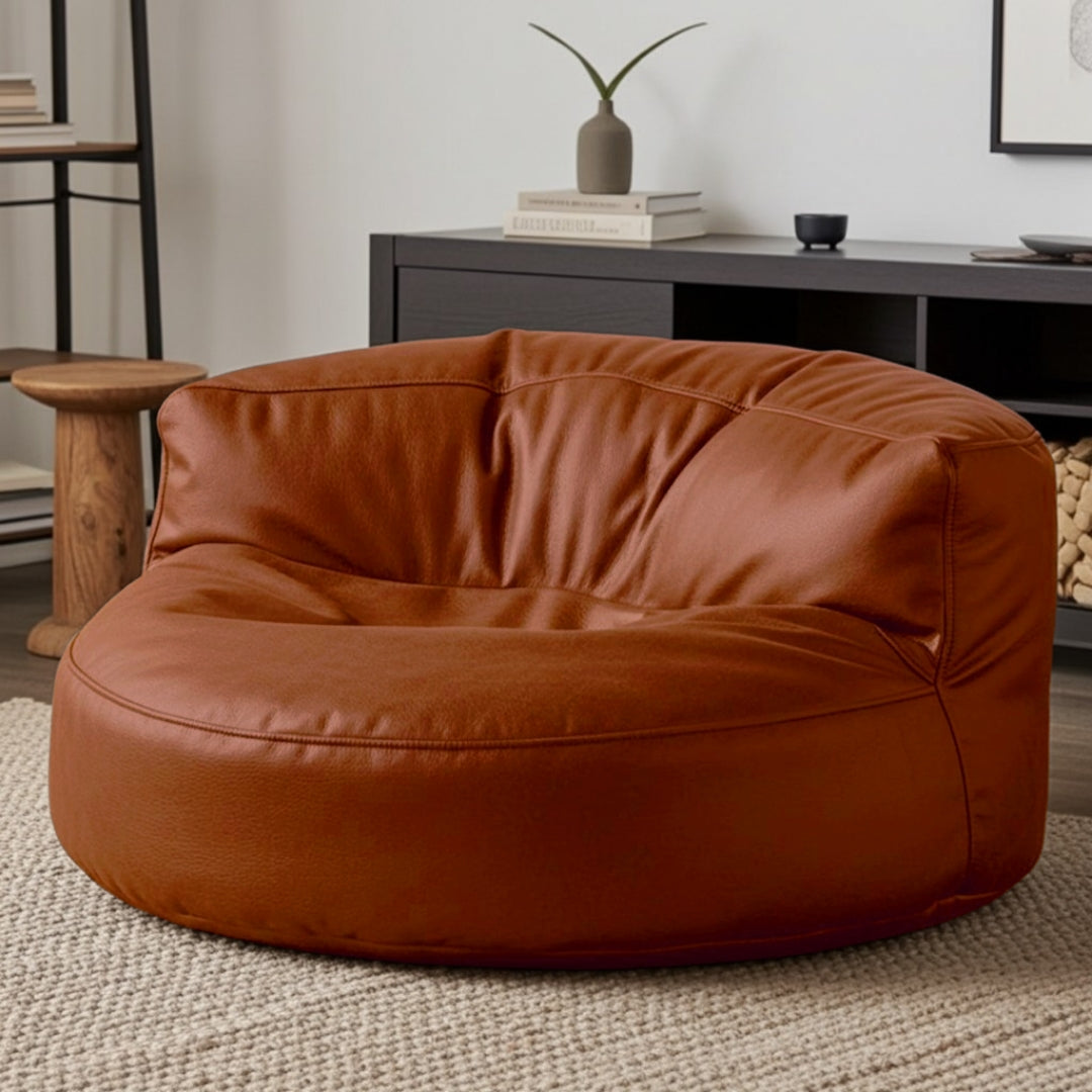 Wagrex – Loveseat Sitzsack Sessel Modern Rund Retro-Leder