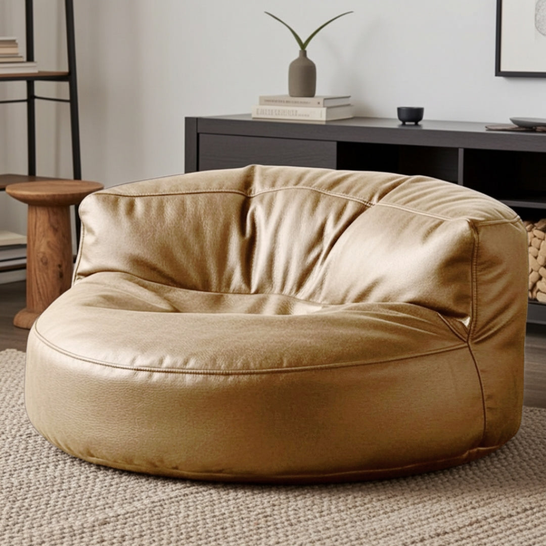 Wagrex – Loveseat Sitzsack Sessel Modern Rund Retro-Leder