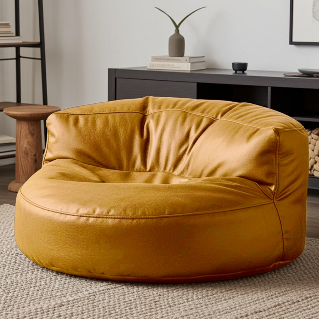 Wagrex – Loveseat Sitzsack Sessel Modern Rund Retro-Leder