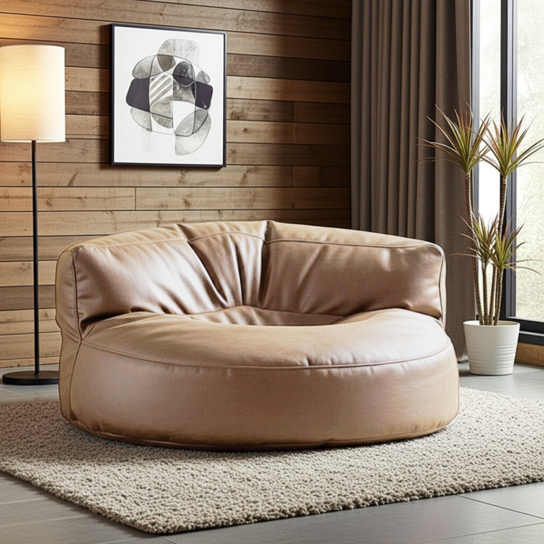 Wagrex – Loveseat Sitzsack Sessel Modern Rund Retro-Leder