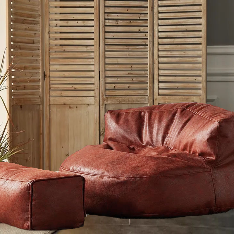 Wagrex – Loveseat Sitzsack Sessel Modern Rund Retro-Leder