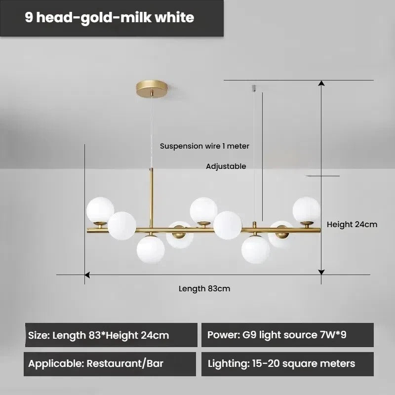 Designer LED Glass Globe Pendant Light