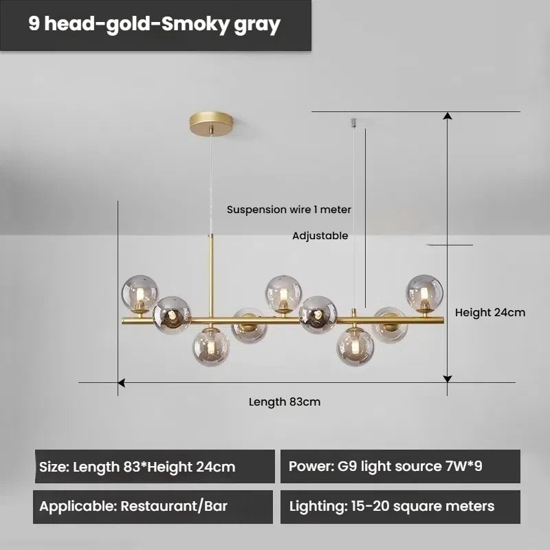 Designer LED Glass Globe Pendant Light