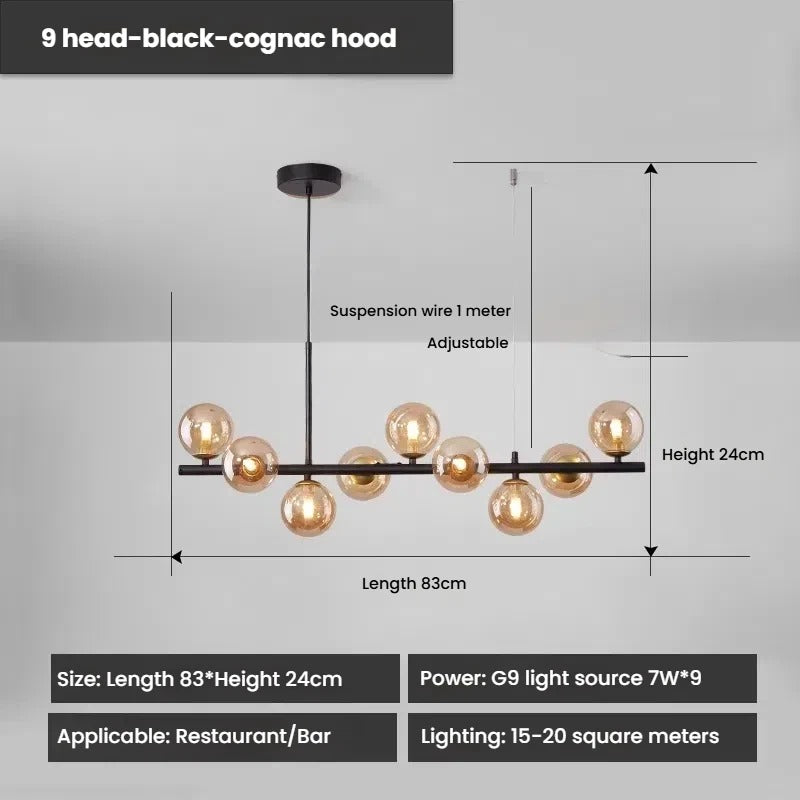 Designer LED Glass Globe Pendant Light