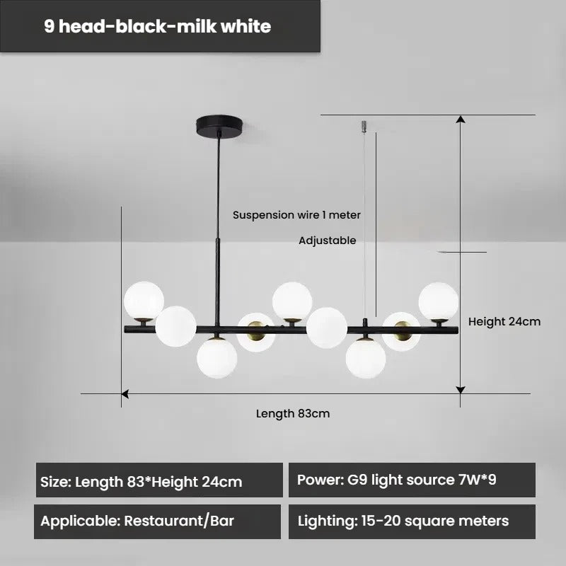 Designer LED Glass Globe Pendant Light
