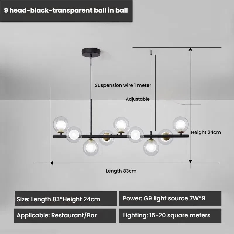 Designer LED Glass Globe Pendant Light