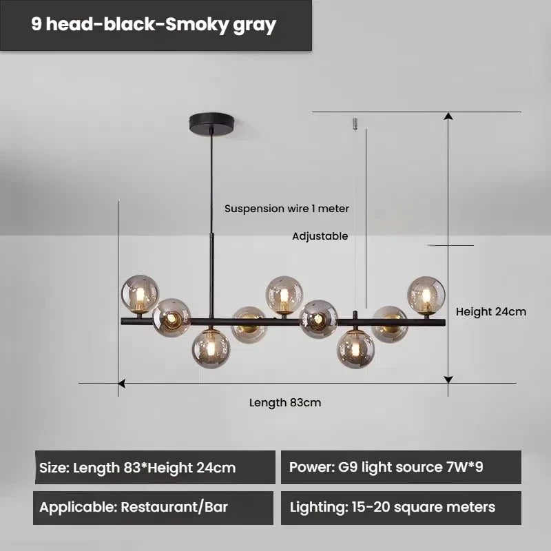Designer LED Glass Globe Pendant Light