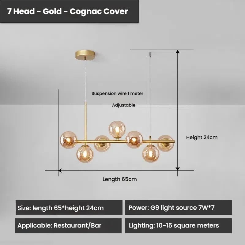 Designer LED Glass Globe Pendant Light
