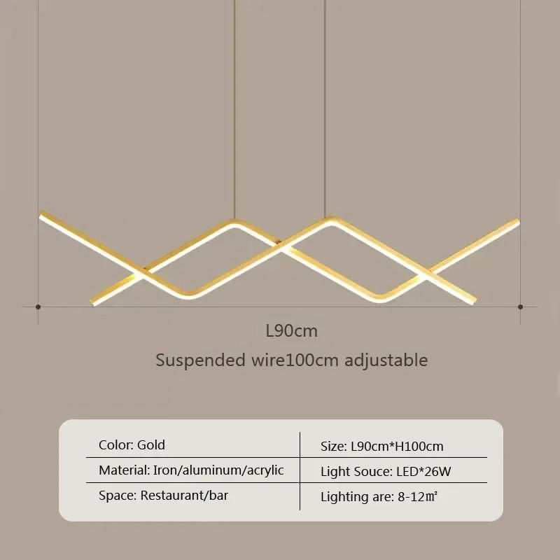 Modern LED Pendant Light | 90cm Dual Arm Design