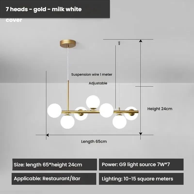 Designer LED Glass Globe Pendant Light