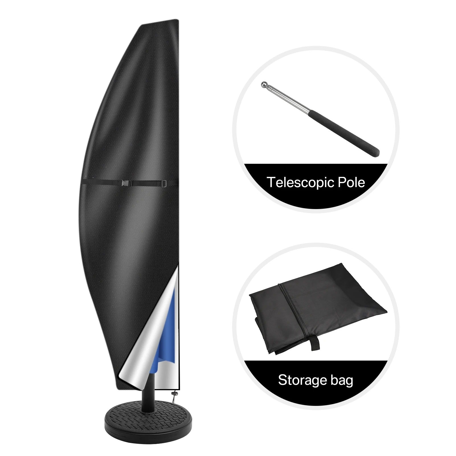 Durable Parasol Covers – Waterproof with Zipper and Drawstring